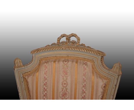 Salotto completo di 11 pezzi divano 6 poltrone 4 sedie francesi del 1800 stile Luigi XVI laccate
