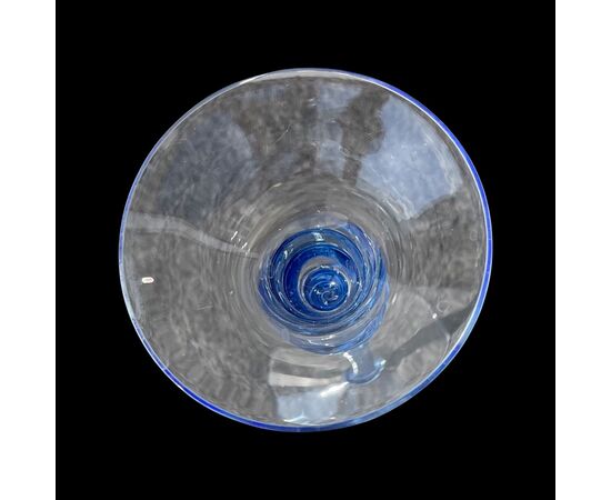 Candeliere in vetro con motivo a spirale nel fusto.Manifattura La Murrina,Murano.