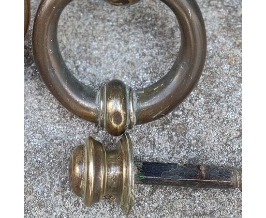 Pair of complete bronze door knockers     