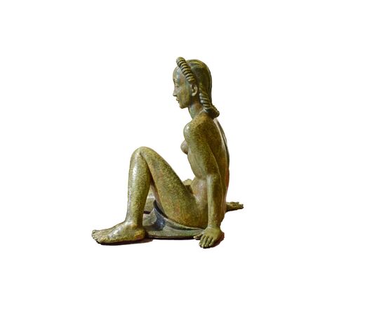 Scultura in terracotta invetriata, Manifattura Lenci su modello di Helen König Scavini, Nuda, 1927-36 circa