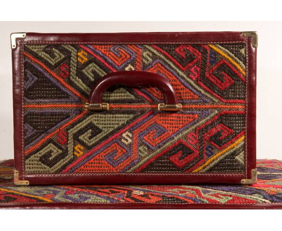 Suitcase and Beauty Case with Kilim, Vuitton Model     
