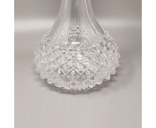 1960s Gorgeous Crystal Decanter with 2 Crystal Glasses. Made in Italy