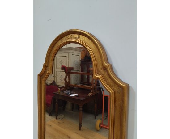 Specchiera in legno dorata punzonata- cornice con specchio - metà 900