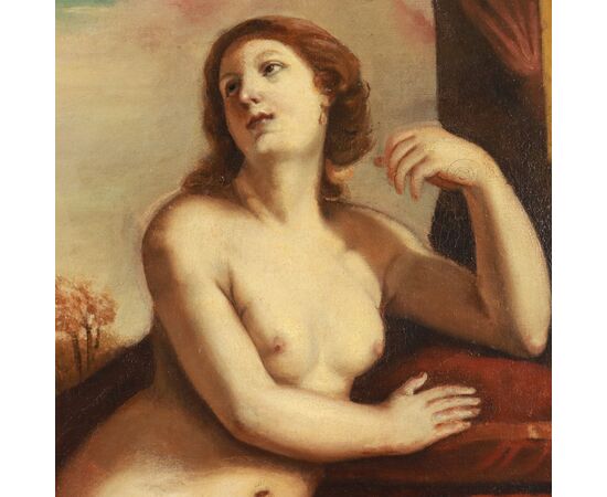 Dipinto con Venere e Cupido Olio su Tela '700