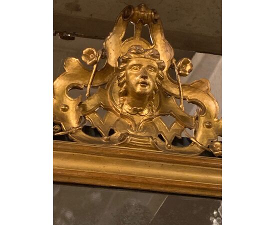 SPECC476 - Specchiera Veneta dorata, epoca '800, cm L 105 x H 160