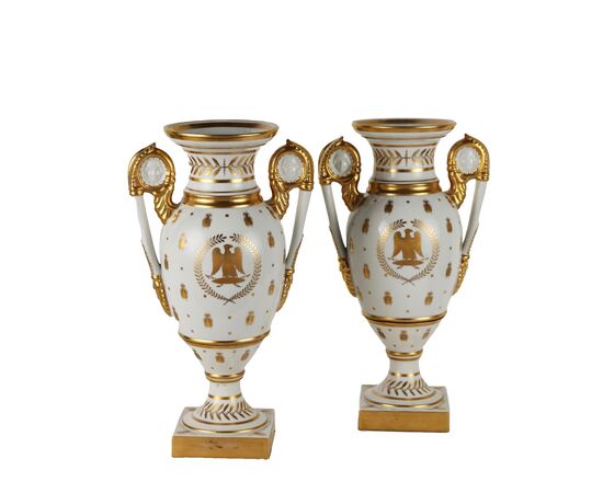 Due Vasi Porcellana Napoleone III Francia