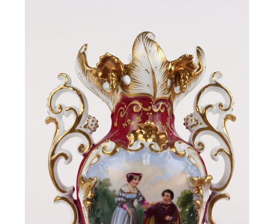Coppia di Vasi in Porcellana Vecchia Parigi - Francia 1830-1860