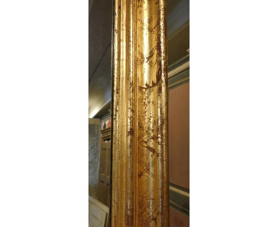 SPECC477 - Specchiera centinata dorata, epoca '800, cm L 90 x H 145