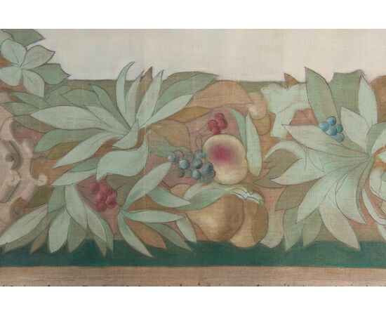Antique French Painted Tapestry     