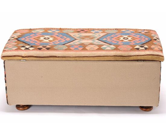 Chest or Trunk Upholstered with Old Shahsavan &quot;Mafrash&quot;     