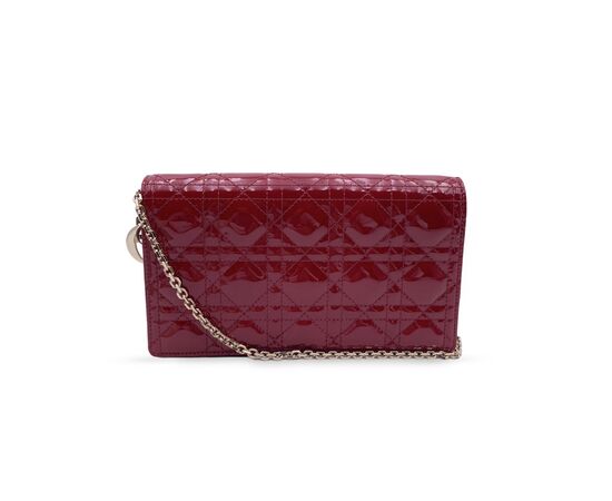 CHRISTIAN DIOR Pochette in Pelle Lucida Col. Rosso Lady Dior S