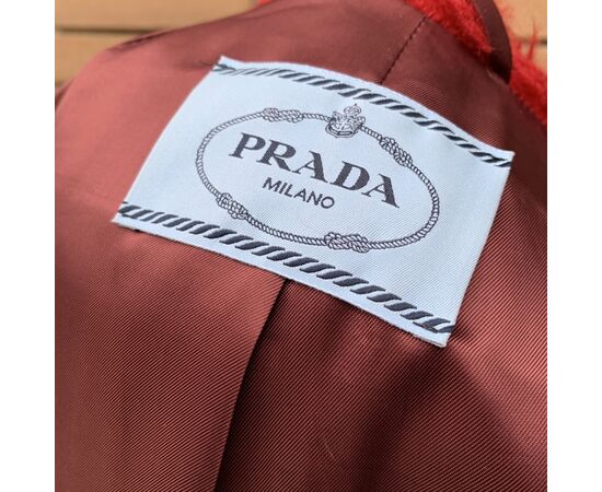 Prada Giacca in Pelliccia Col. Fur Alpaca Caban 38