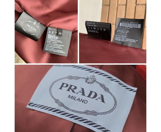 Prada Giacca in Pelliccia Col. Fur Alpaca Caban 38