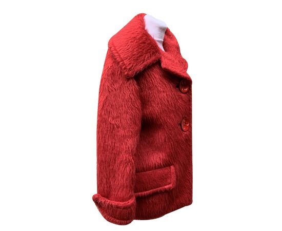 Prada Giacca in Pelliccia Col. Fur Alpaca Caban 38