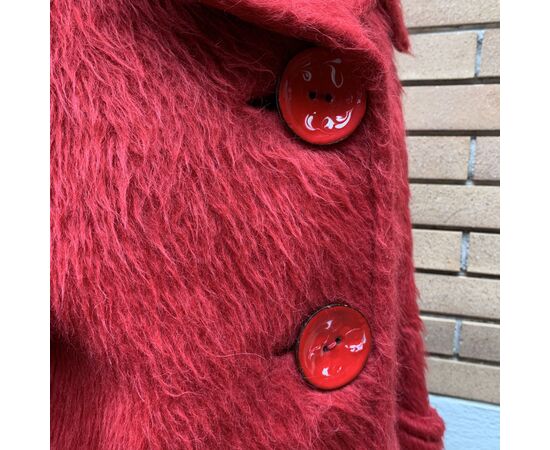 Prada Giacca in Pelliccia Col. Fur Alpaca Caban 38