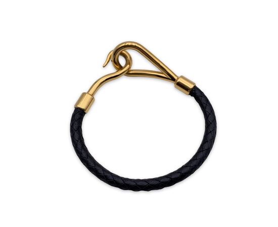 HERMES Bracciale in Pelle Col. Nero Jumbo Hook