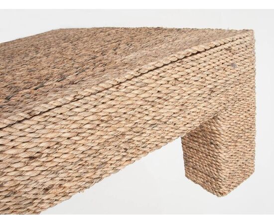 Rope covered coffee table     