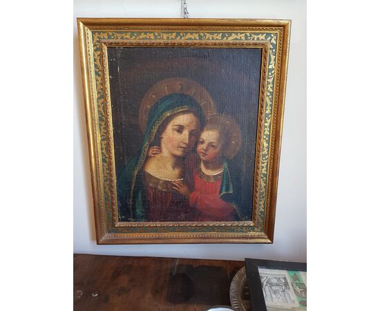 Madonna con bambino, Olio su tela, Epoca '600