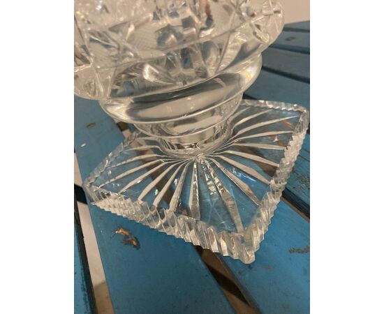 Vaso portafiori In cristallo di Boemia 1950 altezza cm 