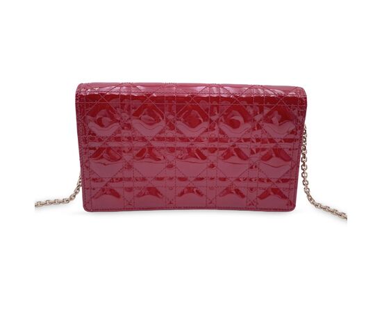 CHRISTIAN DIOR Pochette in Pelle Lucida Col. Rosso Lady Dior S