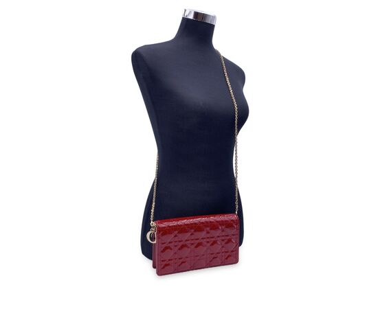 CHRISTIAN DIOR Pochette in Pelle Lucida Col. Rosso Lady Dior S
