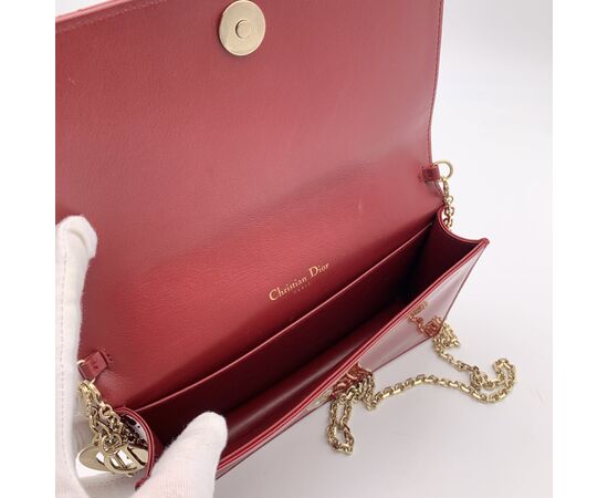 CHRISTIAN DIOR Pochette in Pelle Lucida Col. Rosso Lady Dior S