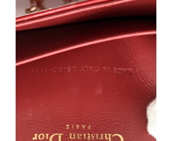 CHRISTIAN DIOR Pochette in Pelle Lucida Col. Rosso Lady Dior S