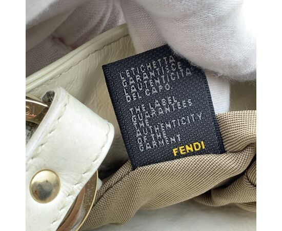 FENDI Borsa a Tracolla in Pelle Lucida Col. Bianco Chef S