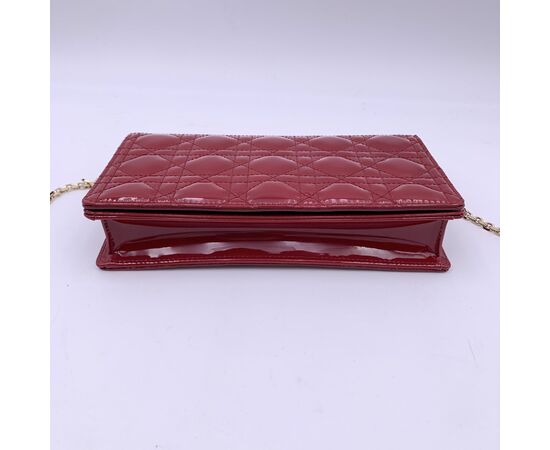 CHRISTIAN DIOR Pochette in Pelle Lucida Col. Rosso Lady Dior S