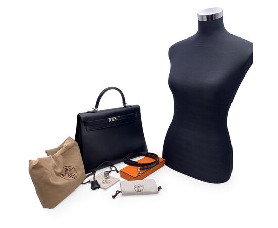 HERMES Borsa a Mano in Pelle Col. Nero Kelly 35 M