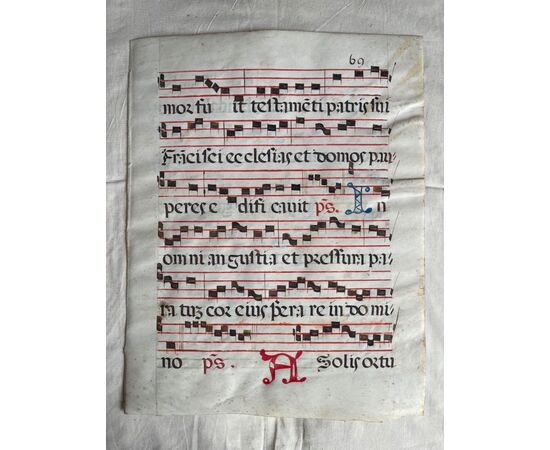 Parchment page of antiphonary.     