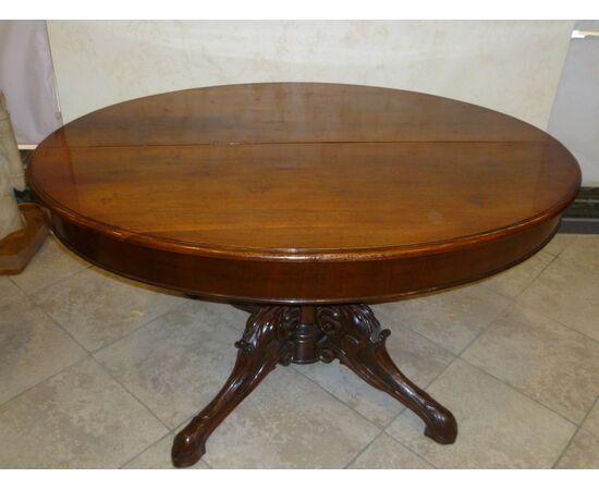 OVAL TABLE IN WALNUT - EXTENDABLE '800    