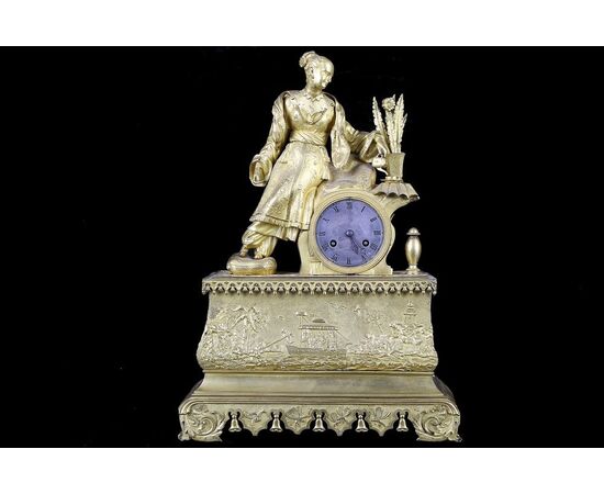 Orologio parigina in bronzo dorato al mercurio