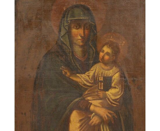 Italian painting Virgin with child from the 17th century