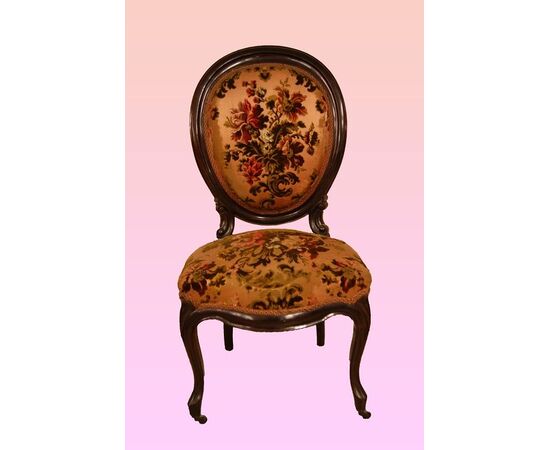 Gruppo di 4 sedie francesi stile Luigi Filippo del 1800 in legno di palissandro