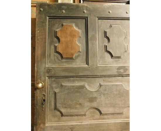 pts753 - 3 interior doors one door in walnut, 18th century     