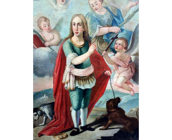 Grande dipinto olio su tela raffigurante San Vito epoca: 600
