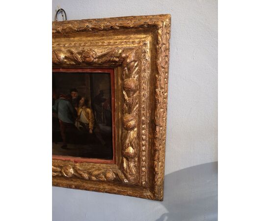 Oil painting on copper with beautiful coeval frame     