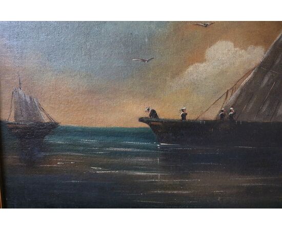 Dipinto, "Barche in mare"