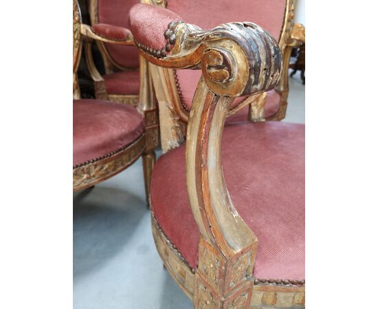 Set of Piedmont armchairs, Turin, period: 18th century     