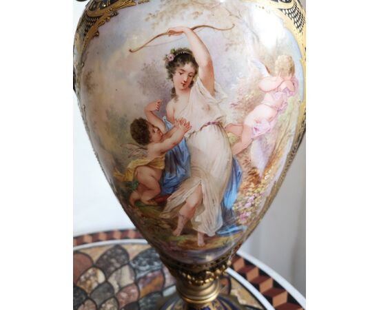 Pair of Sevres porcelain vases     
