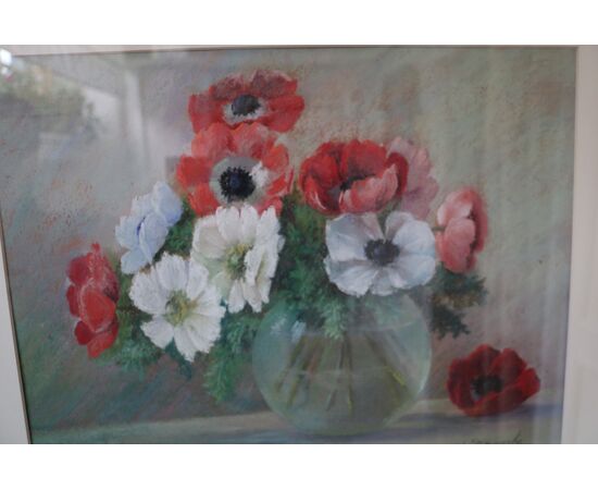 Painting, &quot;Vase of poppies&quot;     