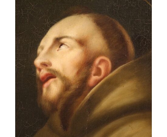 Religious painting of Saint Francis of Assisi from the 18th century