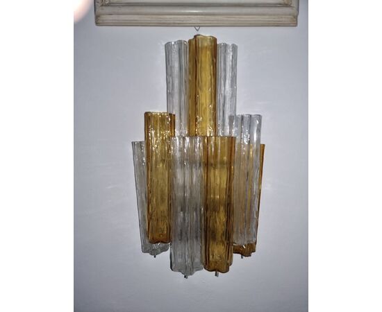 Cinque lampade appliques in vetro di murano