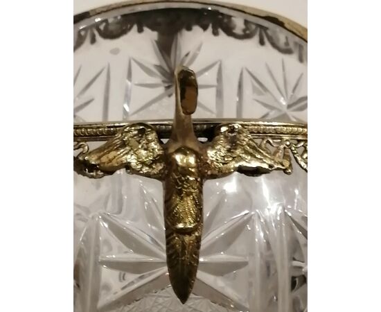 Grande coppa dell'800 in cristallo e bronzo dalla collezione di Margherita di Savoia