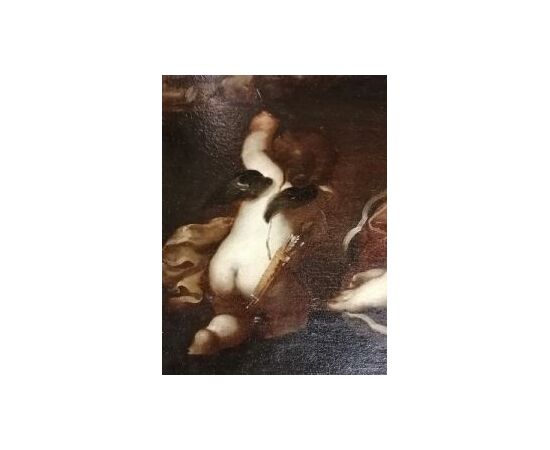 Trionfo di Galatea  - Dipinto mitologico XVII secolo attr. Giovanni Maria Galli detto il Bibiena - Cornice coeva