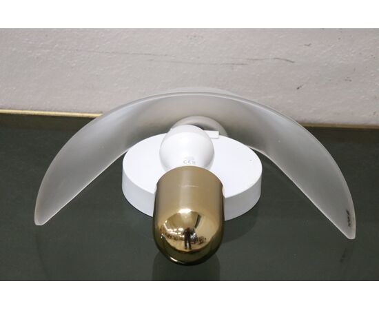 Wall lamp in brass and murano glass 70s design brand present VeArt     