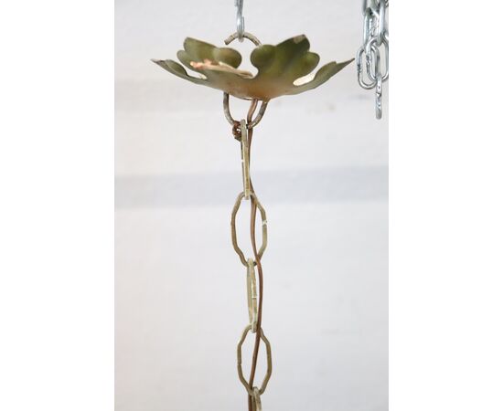 painted iron chandelier three lights early 20th century     