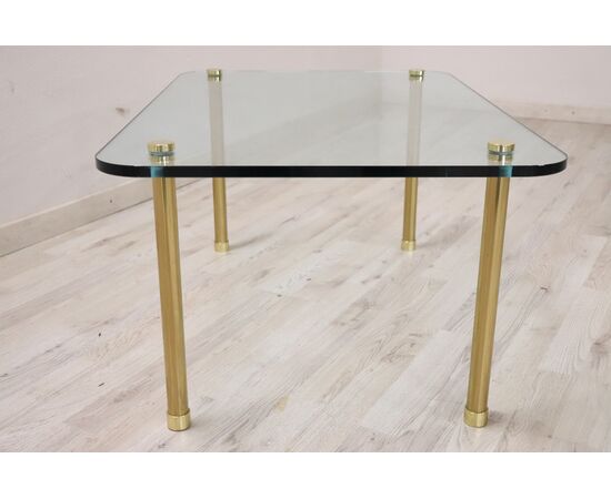 Crystal and brass coffee table from the 1980s     
