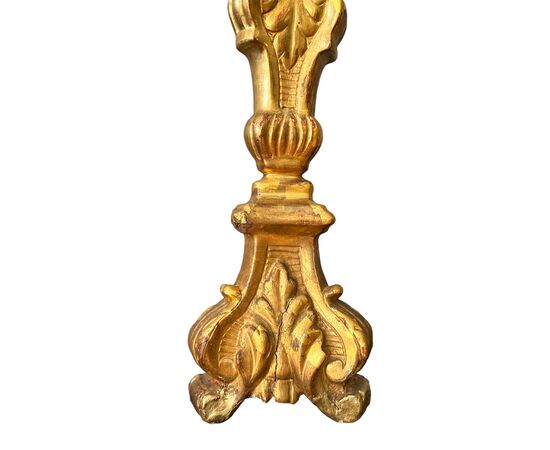 XIX Secolo, Coppia di Torcieri in legno dorato